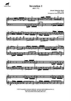J. S. Bach, zweistimmige Inventionen, Nr.1 und 4